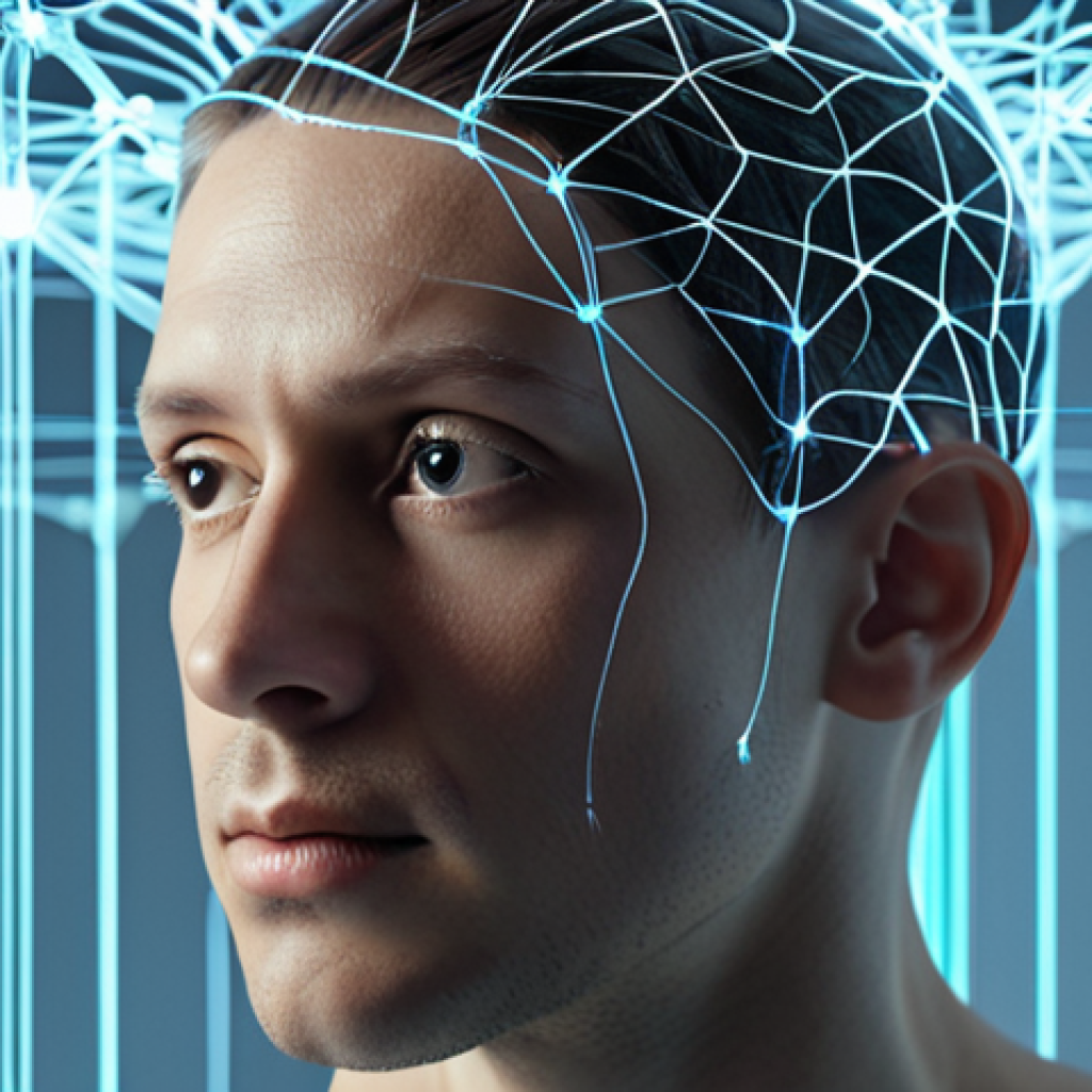 A focused person, approximately 30 years old, interacts with a translucent, futuristic digital interface displaying a high-speed cognitive reaction test. Abstract, luminous neural pathways are subtly visualized around their head, representing rapid information processing and sharp mental acuity. The background is minimalist and modern, suggesting an environment optimized for focus and enhanced cognitive performance.